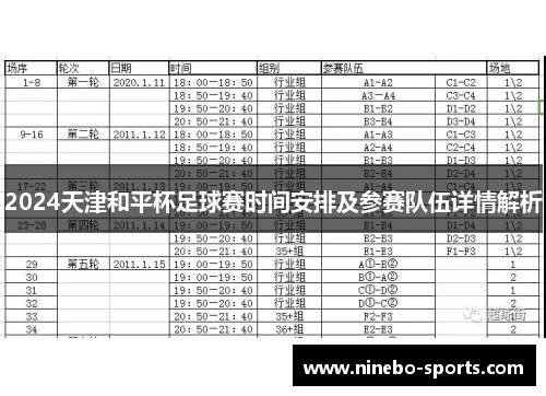 2024天津和平杯足球赛时间安排及参赛队伍详情解析